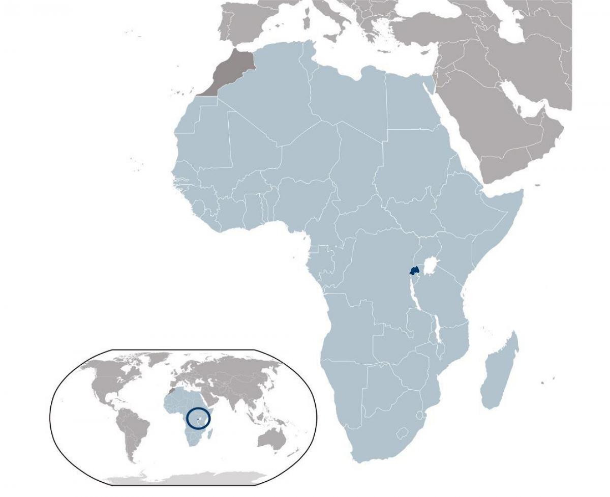 ルワンダの場所が世界の地図
