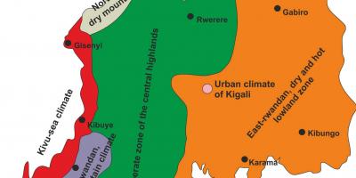 地図のルワンダでの気候