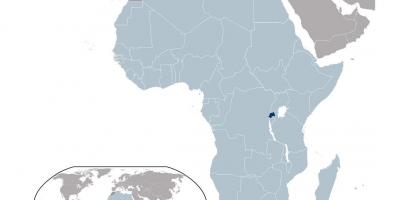 ルワンダの場所が世界の地図