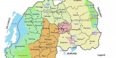 地図のルワンダとの区分野