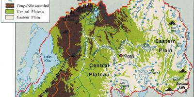 地理的地図のルワンダ