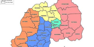 地図のルワンダ州の地図