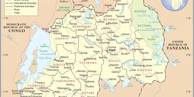 地図地図のルワンダ周辺国